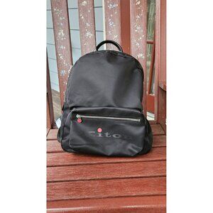 NWT Kiton Polyester Knapsack w/ Leather Details Black